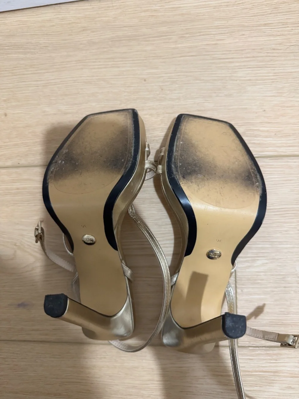 Zara Gold Metallic Platform Heels - Picture 3 of 6